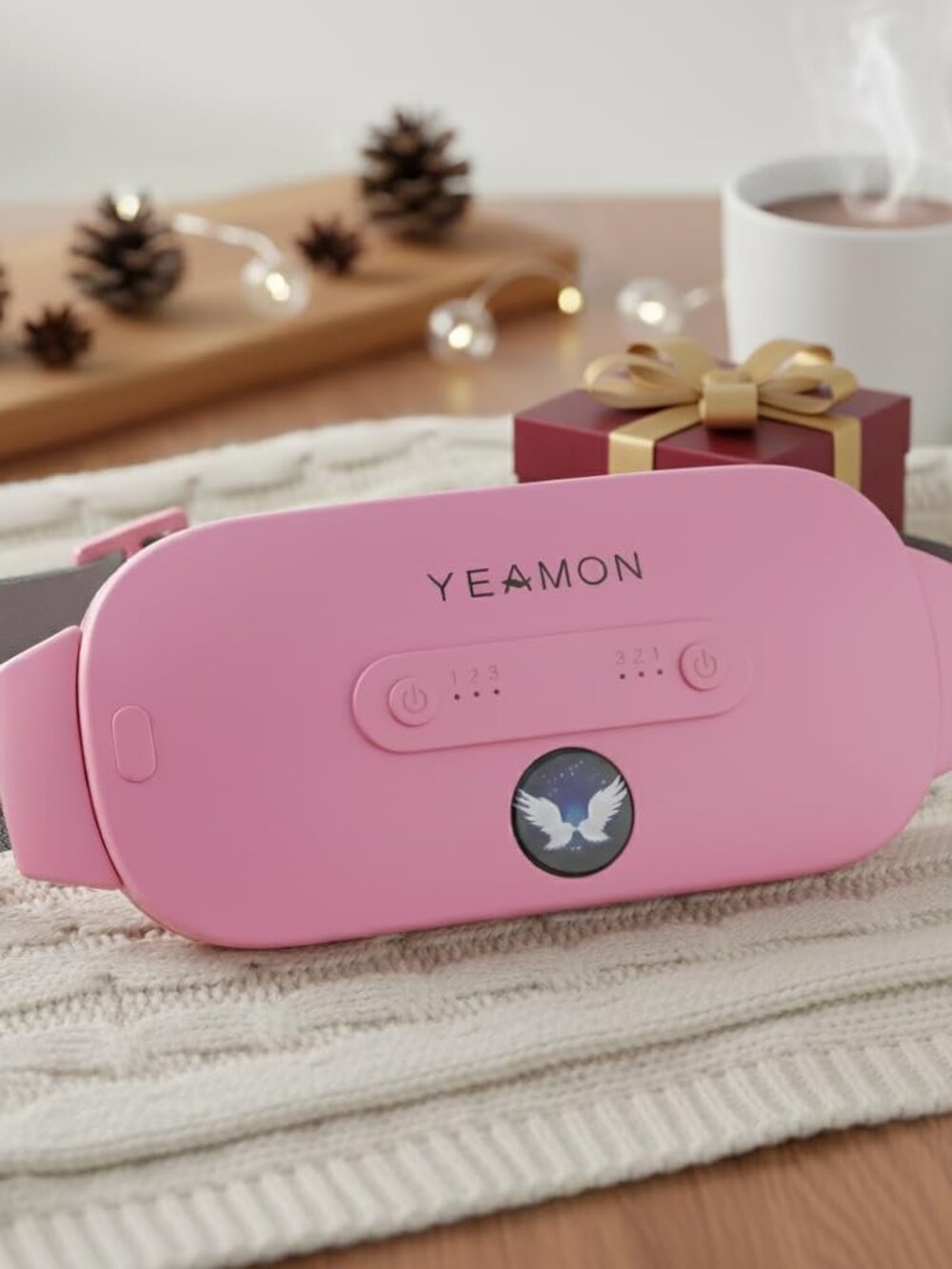 Portable Cordless Heating Pad, Electric Waist Belt Device, Fast Heating Pad Pink